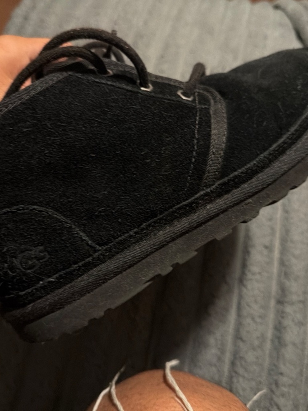 UGG Women's Black Suede Lace-Up Winter Boots